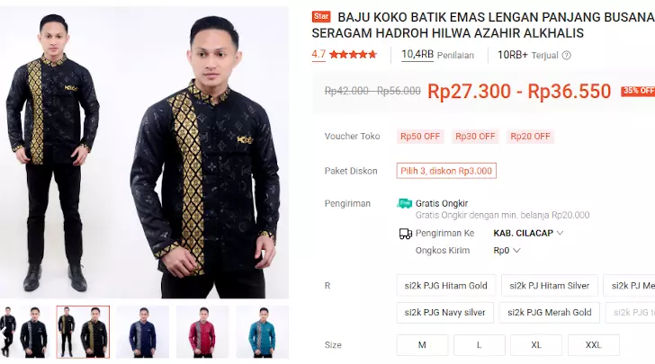 Baju-Koko-Batik-Emas
