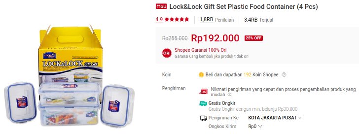 Lock&Lock Gift Set Plastic Food Container
