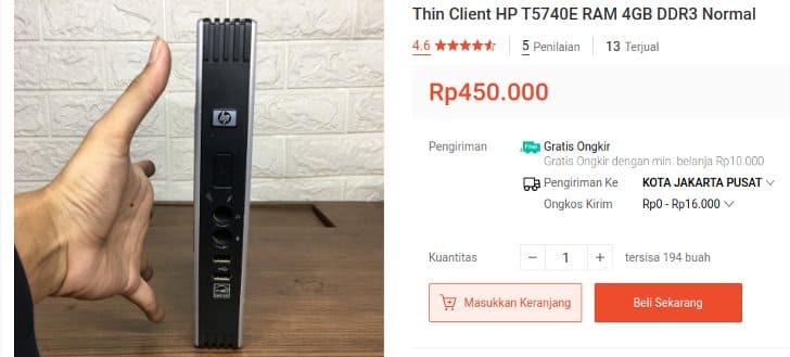 Mini PC Temurah 400 Ribuan HP T5740E RAM 4GB