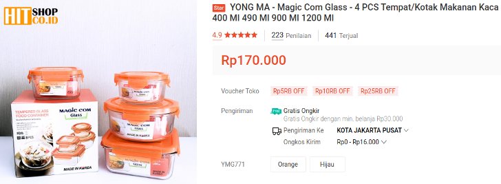 Yong Ma toples bahan Tempered Glass Made In Korea