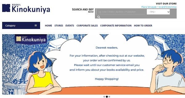 toko buku import online Kinokuniya