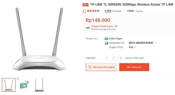 TP-LINK TL-WR840N 300Mbps Wireless Route