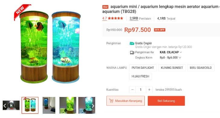 Tabung Aquarium Silinder Besar