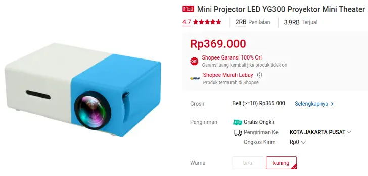 proyektor mini YG300